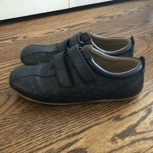 Lacoste Velcro perforated leather sneakers